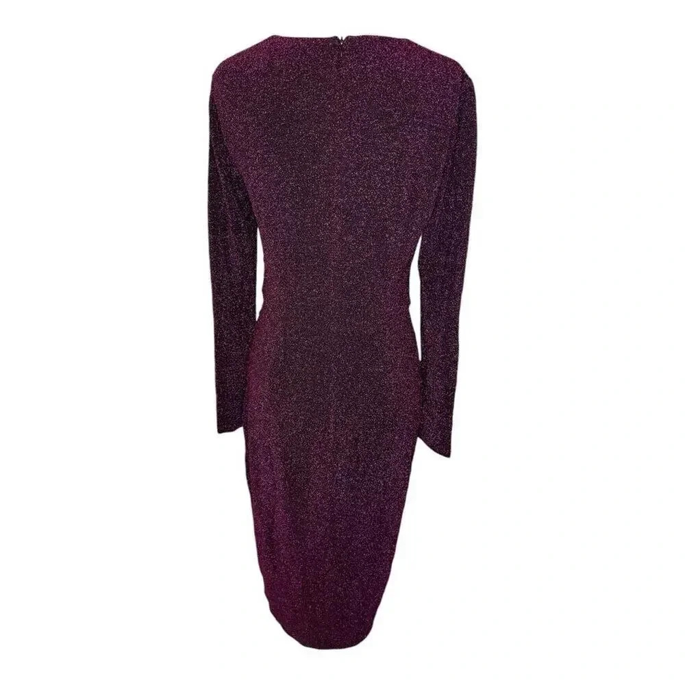 NEW London Times For Maggy London Dovana Magenta Sparkle Lurex Dress Size 4 NWT - Picture 3 of 8
